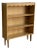 Vintage Oak Bookcase With 3 Open Shelves Scalloped Top Trim and Tapered Legs Denmark 1960s For Sale