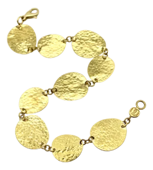 24k Gold Gurhan Lush Collection Hand-Hammered Disc Bracelet