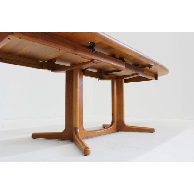 Mid-Century Modern Vintage Danish Oval Extendable Dining Table in Teak, 1960s For Sale - Image 3 of 10