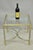 Vintage French Directoire Maison Jansen Style Steel and Brass Low Square Stretcher Base Side Table. Circa Late 20th...