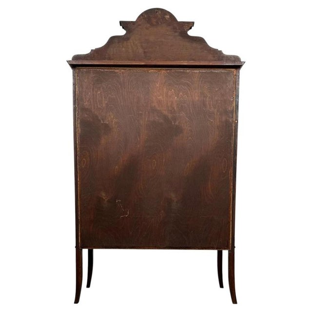 Antique English Inlaid Mahogany Display Cabinet For Sale - Image 11 of 12
