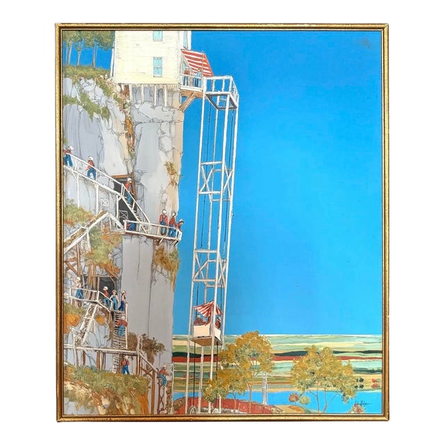 1980s Michael Palmer Acrylic Painting on Canvas Titled 'Gold Mines of the Neiblung' - Framed For Sale