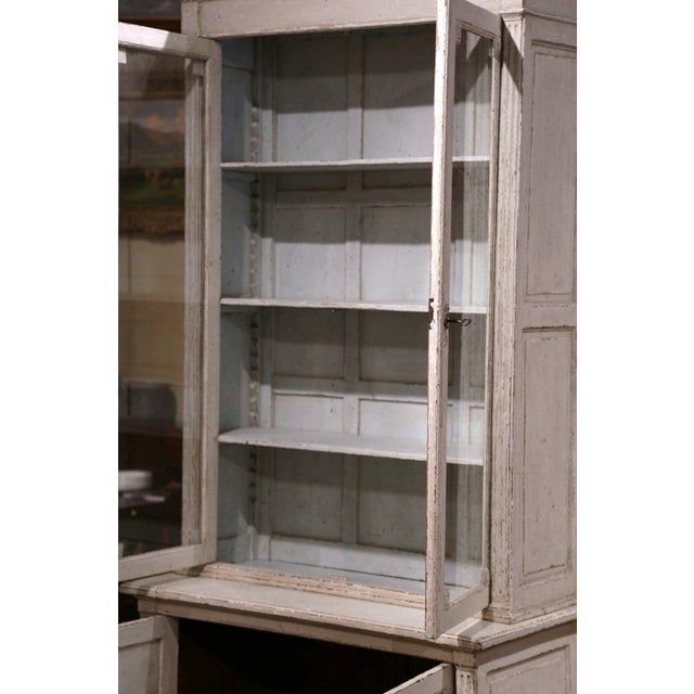 19th Century Louis Xvi Painted Buffet Display Cabinet With Glass