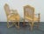 Mid 20th Century Louis XV Style Faux Painted Carved Caned Arm Chairs - a Pair For Sale - Image 5 of 7
