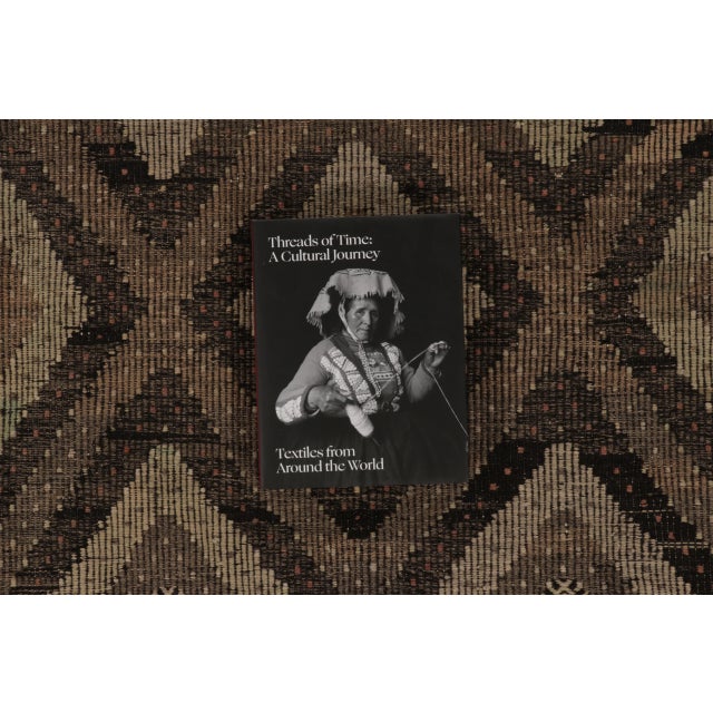 Brown Vintage Turkish Kilim in Brown With Diamond Lattice Patterning - Rug & Kilim For Sale - Image 8 of 10