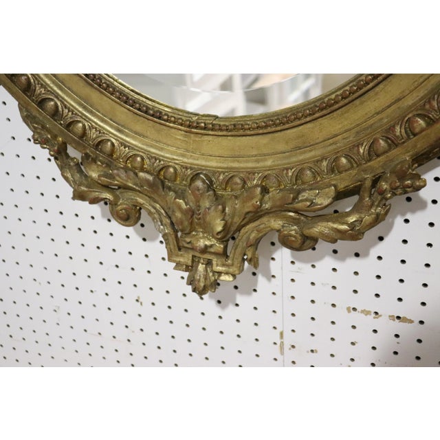 French Victorian Belle Epoque Gilded Cherub Putti Oval Mirror C1890 For Sale - Image 10 of 13