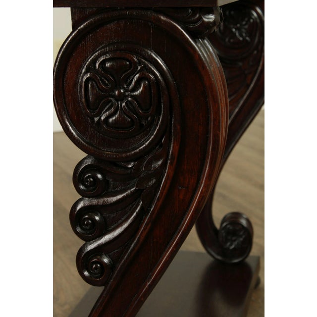 Antique French Empire Mahogany Marble Top Console Table For Sale - Image 12 of 13