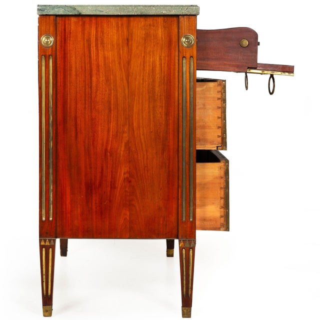 Circa 1790 Swedish Gustavian Marble Top Mahogany Desk Commode Chest For Sale - Image 4 of 18