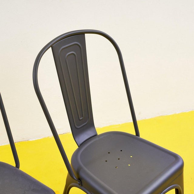 Industrial Style Metal Chairs, Set of 4 For Sale - Image 6 of 12
