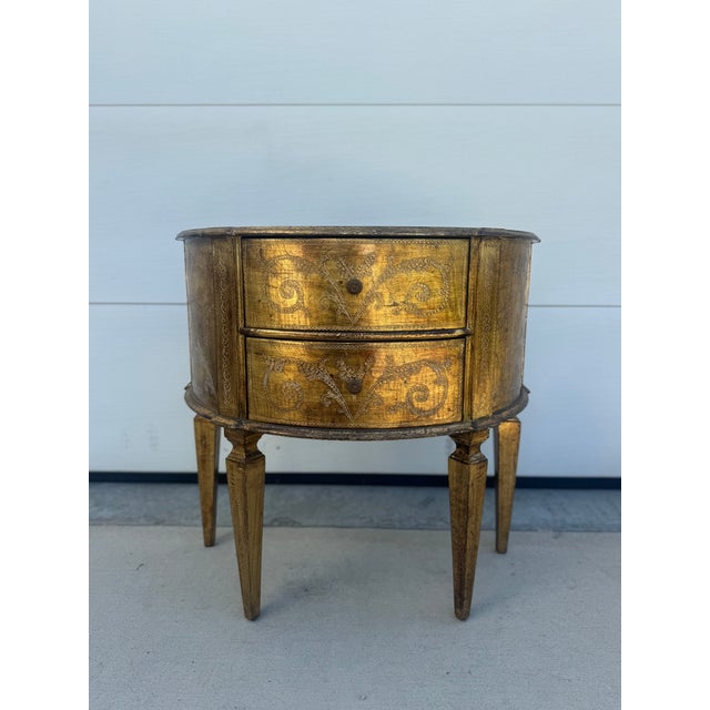 Italian Florentine Two Drawer Side Table/Nightstand For Sale - Image 11 of 18