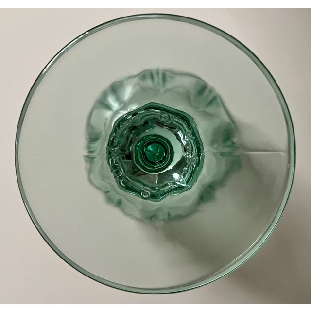 Vintage Gibraltar Aqua Glass Goblets-Set 8 For Sale In New York - Image 6 of 7