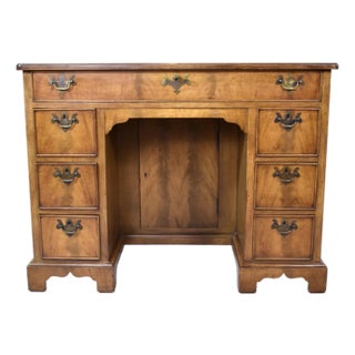 Georgian Style Mahogany Kneehole Desk by Charak Furniture Co, 1930's For Sale