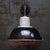 Vintage Industrial French Black Enamel Factory Wall Light For Sale - Image 9 of 11