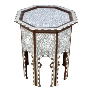 Contemporary Mother of Pearl Inlay Octagon Side Table For Sale