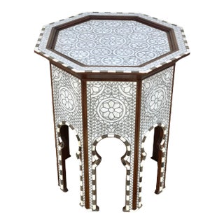 Contemporary Mother of Pearl Inlay Octagon Side Table For Sale