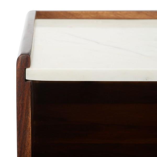 2020s Marion 1 Drawer Nightstand - Walnut/White For Sale - Image 5 of 9
