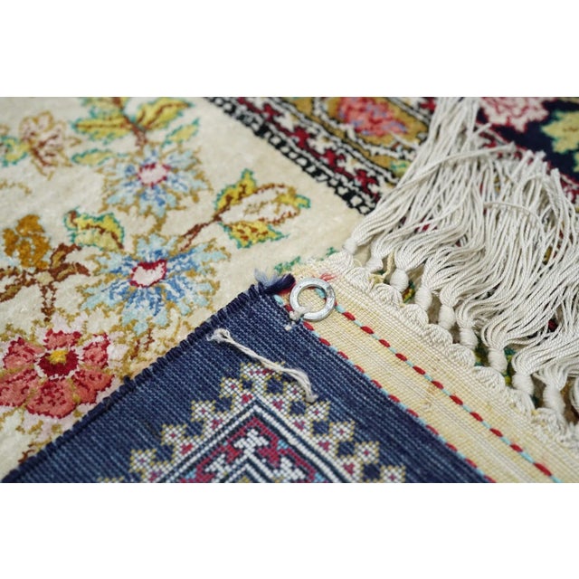 Extremely Fine Silk Persian Qum Rug 4'5'' X 7'0'' For Sale - Image 11 of 12