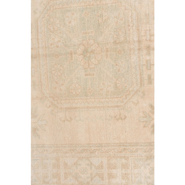 Tan Vintage Circa 1940 Subdued Turkish Oushak Runner 4ft 7in X 11ft 3in For Sale - Image 8 of 9