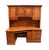 French Country Winners Only Solid Oak Rustic Early American Country Style 74" Computer Desk W. Cabinet Storage Top For Sale - Image 3 of 18
