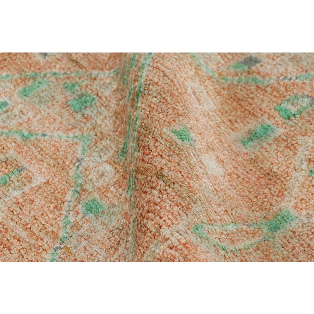 Textile Rug & Kilim’s Moroccan Style Rug in Orange With Blue and Green Geometric Pattern For Sale - Image 7 of 8