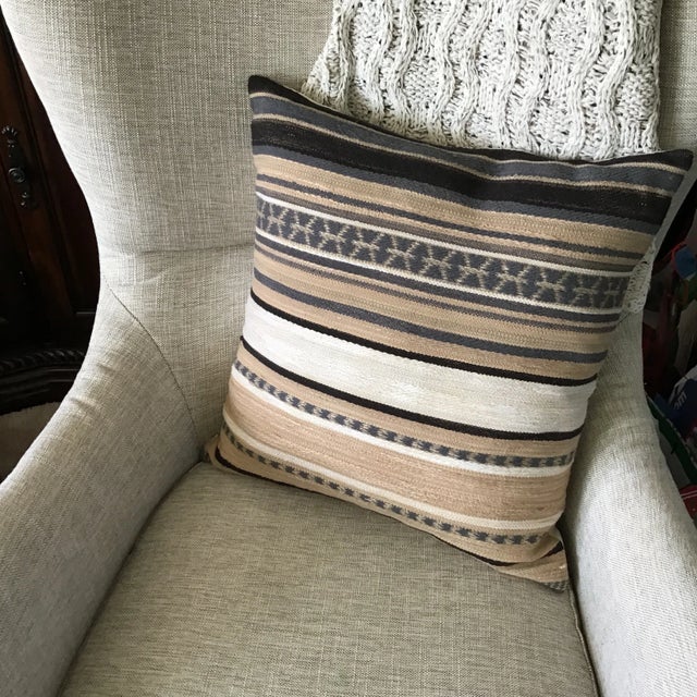 Kravet Serape Blanket 18" Pillows Kravet Couture Fabric Custom Made Contemporary Serape Blanket-Style Pillows- a Pair For Sale - Image 4 of 8