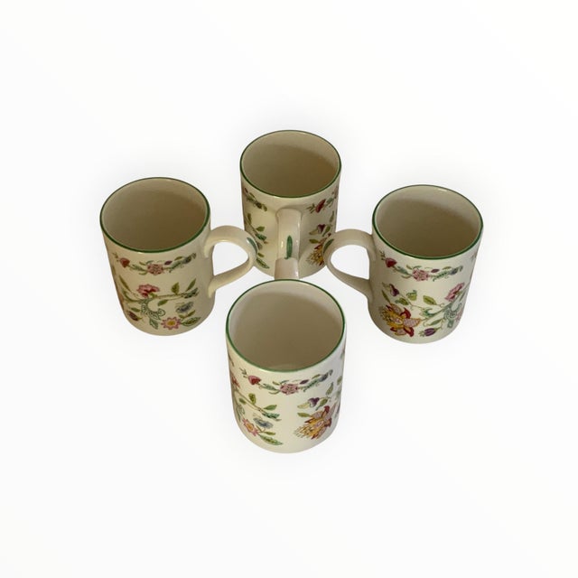 Set of 4 Minton Haddon Hall B1451 Bone China Mugs John Wadsworth Made in England 1948-2011. Each Approx. 3 3/4" High × 4...
