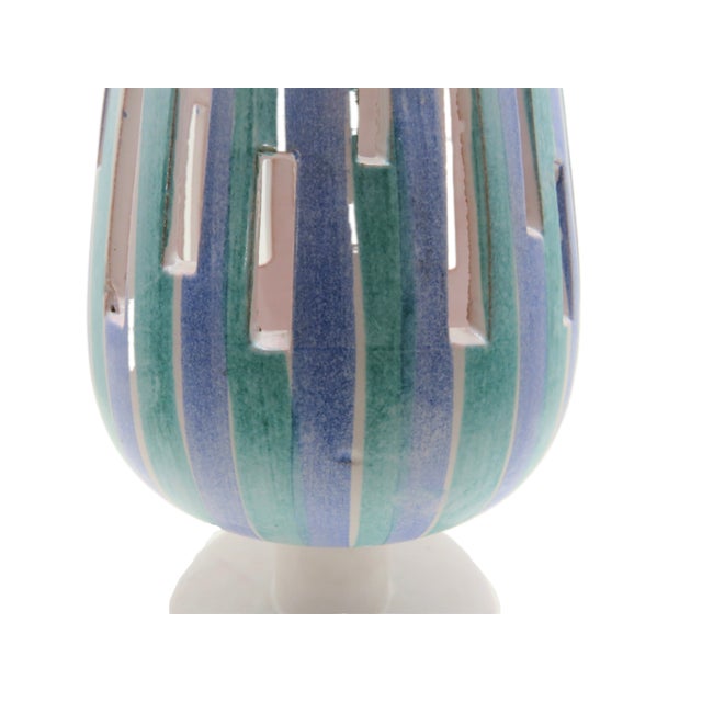 Ceramic Italian Carved Ceramic Hurricane For Sale - Image 7 of 9