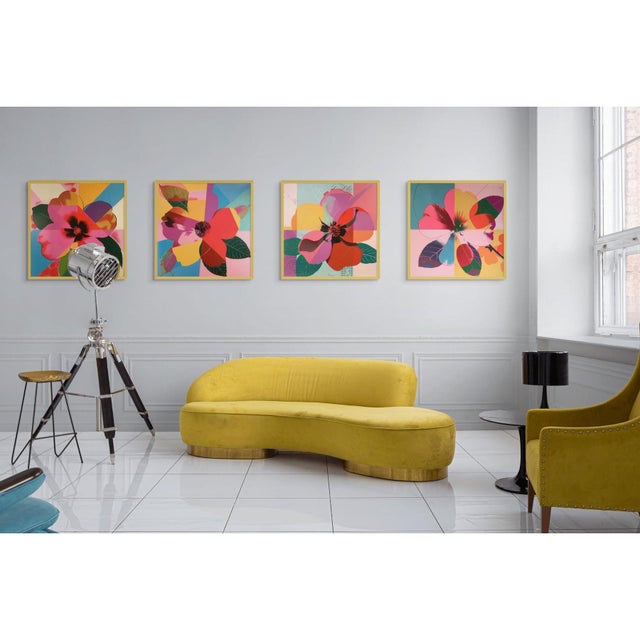 Set of 4 Botanical Photograph Prints — Pop Art Flowers No. 1, Unframed For Sale - Image 6 of 7