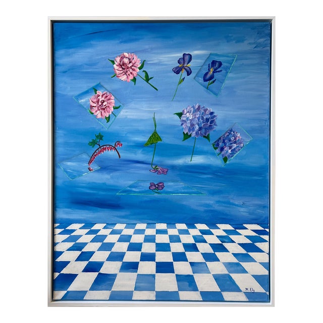 "The Looking Glass" Pop Surrealist Oil Painting, Framed For Sale