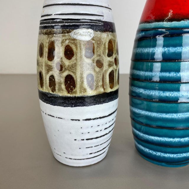 Ceramic Pop Art Pottery Fat Lava Vases from Scheurich, Germany, 1950s, Set of 2 For Sale - Image 7 of 18