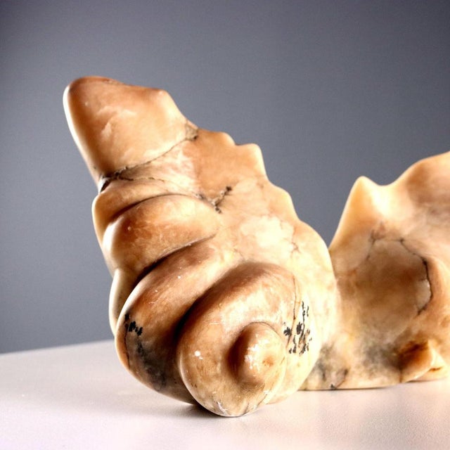 Stone Alabaster Centerpiece in Shell Shape For Sale - Image 7 of 9