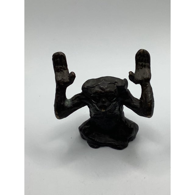 Vtg Bronze Sitting Monkey Business Card Holder For Sale In Austin - Image 6 of 9