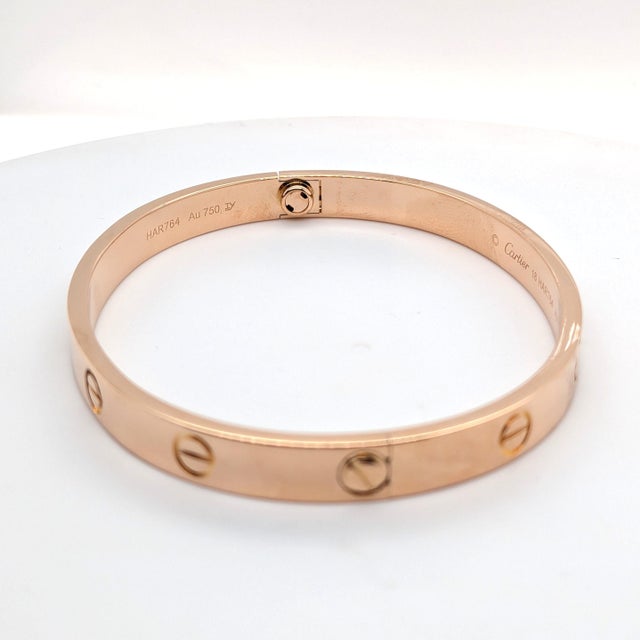 Cartier Cartier Love Bracelet in 18k Rose Gold - Size 18 For Sale - Image 4 of 11