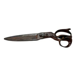 Giant 15 Inches Long Antique American Hand Made Iron Tailor - Sail Makers Scissors Circa Mid 19th Century For Sale