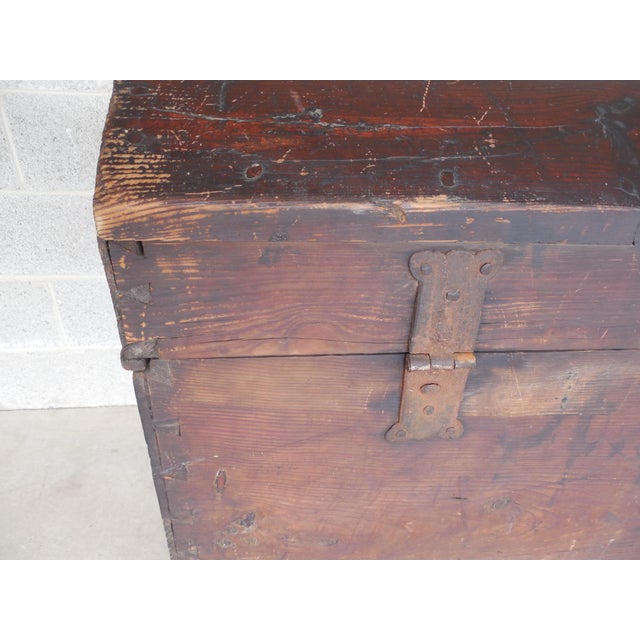 Antique 1700's Immigrant Blanket Storage Trunk Chest 48"W x 36"H Chairish
