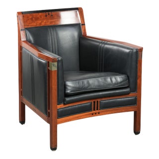 Art Deco Decoforma Series Armchair in Black Leather and Wood from Schuitema For Sale