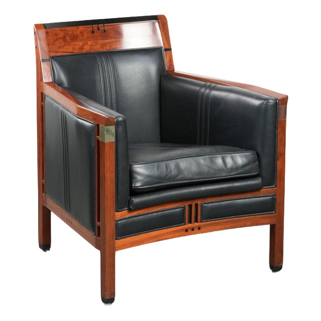 Art Deco Decoforma Series Armchair in Black Leather and Wood from Schuitema For Sale