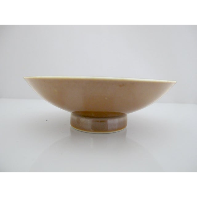 Small Chinese Cafe Au Lait Brown & Blue Porcelain Fish Tazza Dish Saucer Set For Sale In Portland, OR - Image 6 of 7