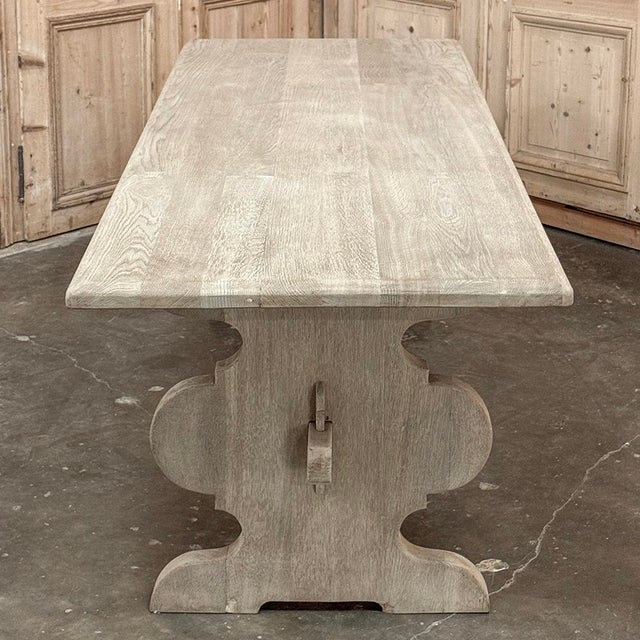 Rustic Country French Solid Stripped Oak Dining Table For Sale - Image 10 of 18