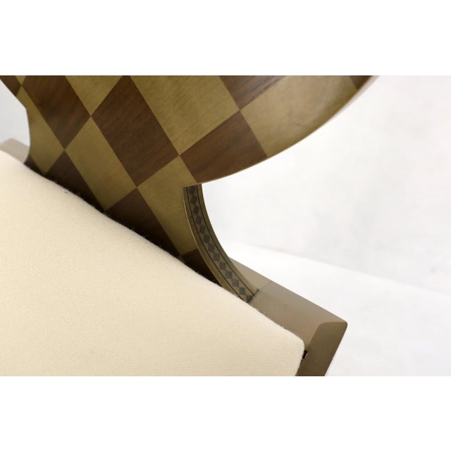 Mid-Century Modern Set of 4 Decorated Memphis Style Bar Stools New Upholstery For Sale - Image 3 of 13