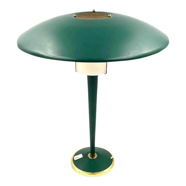 Modernist Petrol Green Table Lamp, France 1960s For Sale