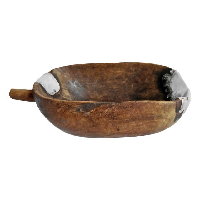 Vintage Hutu Burundi Wood Scoop Bowl For Sale