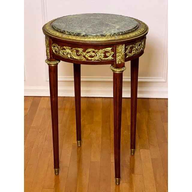 French 19th Century French Louis XVI Style Gueridon Side Table With Marble Top and Ormolu For Sale - Image 3 of 11