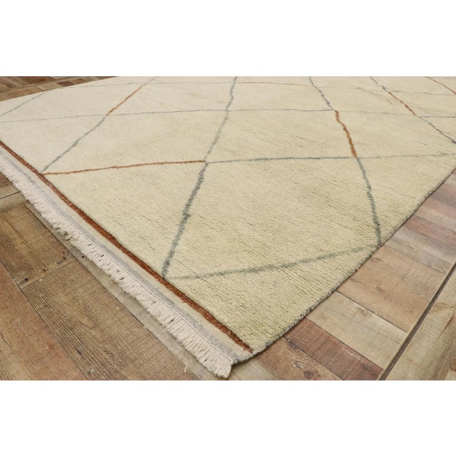 Textile Contemporary Moroccan Rug With Warm Minimalist Style - 06'09 X 10'07 For Sale - Image 7 of 10