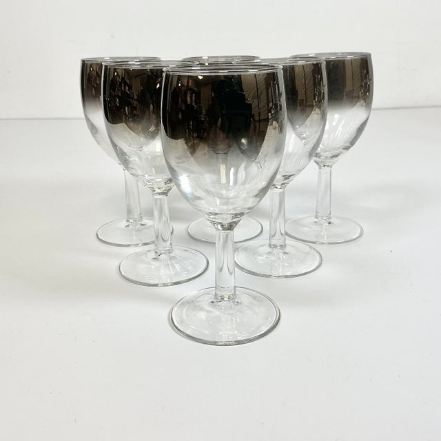 1950s Vintage Hollywood Regency Dorothy Thorpe Attrb. Wine Glasses & Carafe, Stairway Caddy - Set of 8 For Sale - Image 11 of 14