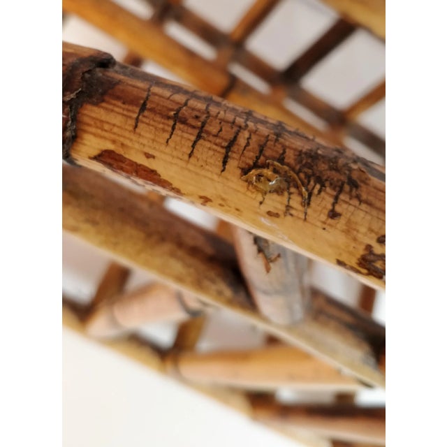 Shabby Chic Mid Century Bamboo Magazine Rack Holder Crespi Style For Sale - Image 3 of 9