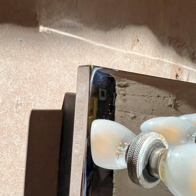 Metal 1970s Lightolier Mod Chrome Panel Wall Lamp For Sale - Image 7 of 10