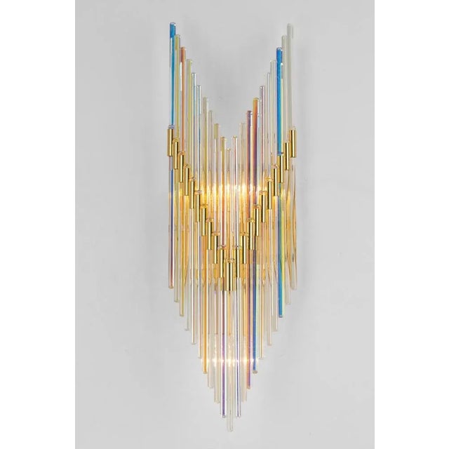 1970s Crystal Glass Rods Wall Sconces, Germany, 1970s, Set of 2 For Sale - Image 5 of 13