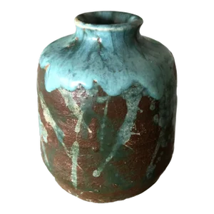 1990s Small Raku Style Pottery with Dipped Glazing