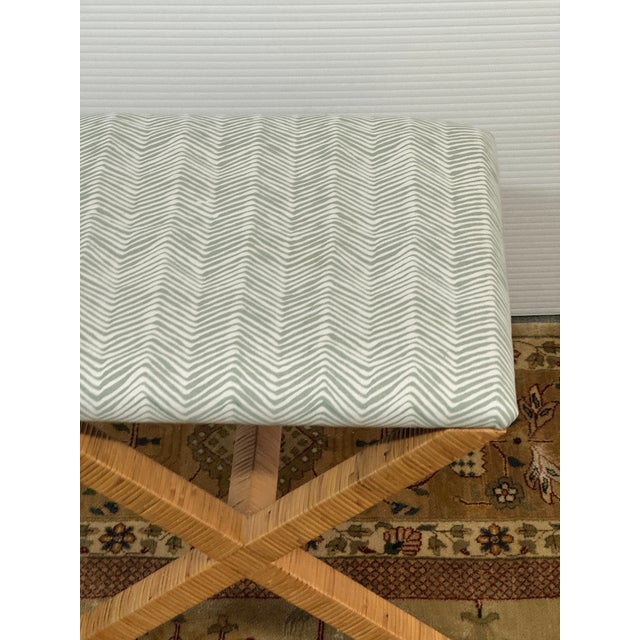 Wood Serena & Lily Balboa Rattan X-Base Stool For Sale - Image 7 of 12